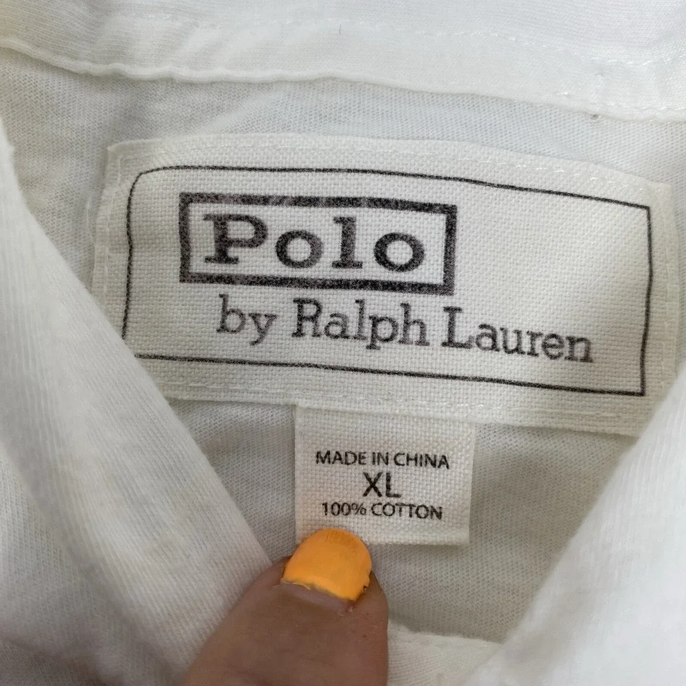 Polo Ralph Lauren Polo Shirt Mens XL White Graphic Bull Art‎ Short Sleeve Pocket